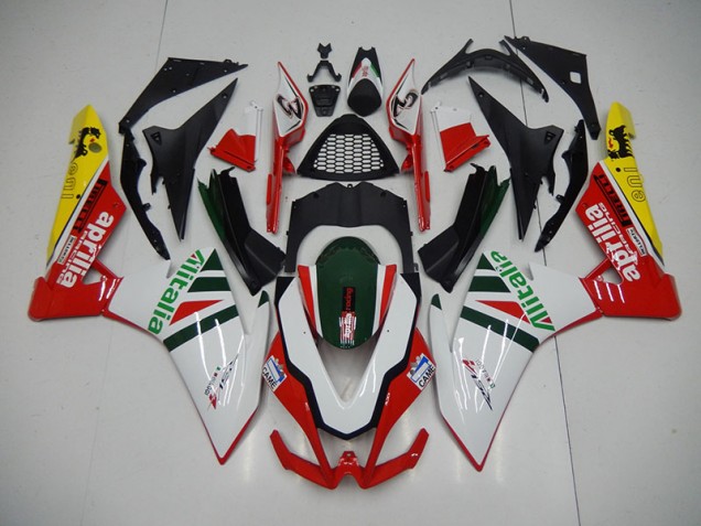 09-15 White Red Alitalia RSV4 Motorcycle Fairings