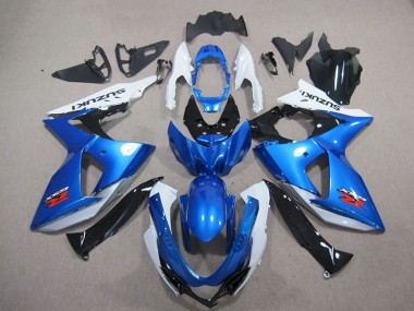 09-16 Blue White GSXR 1000 Aftermarket Motorcycle Fairing