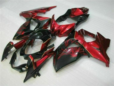 09-16 Red Flame Black GSXR 1000 Motorcycle Fairings