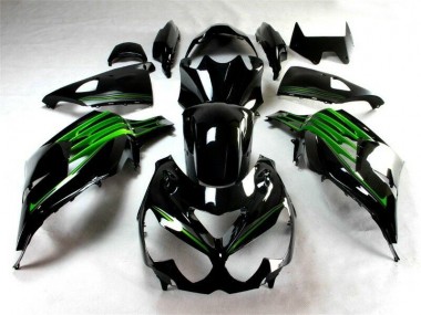 12-21 Black Green ZX14R ZZR1400 Motorcycle Fairings