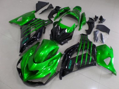 12-21 Candy Green and Black ZX14R ZZR1400 Motorcycle Fairings