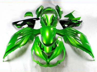 12-21 Green Black ZX14R ZZR1400 Motorcycle Fairings