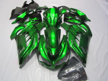 12-21 Green White Ninja Decal ZX14R ZZR1400 Motorcycle Fairings