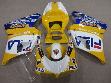 93-05 Yellow White Fila Ducati 748 Motorcycle Fairings