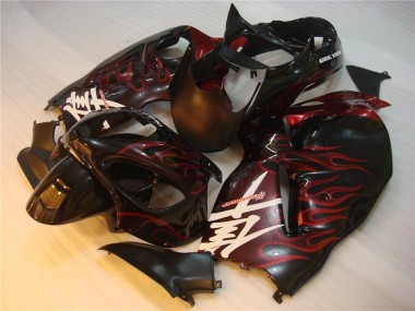 96-07 Black Red Flame GSXR 1300 Hayabusa Motorcycle Fairings