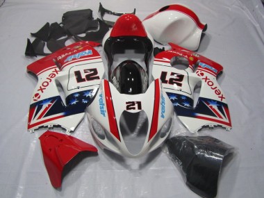 96-07 White Red Xerox 21 GSXR 1300 Hayabusa Motorcycle Fairings