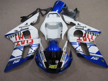 98-02 White Blue Fiat 46 YZF R6 Motorcycle Fairings